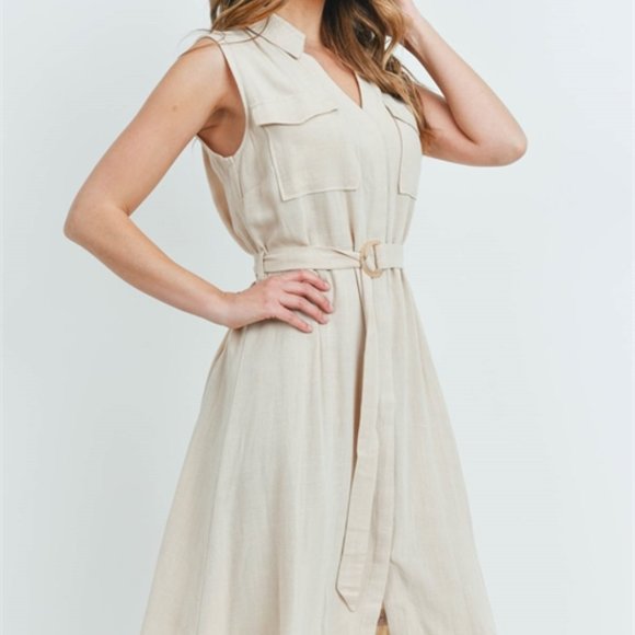 #30 Cream Belted Dress - Picture 7 of 16